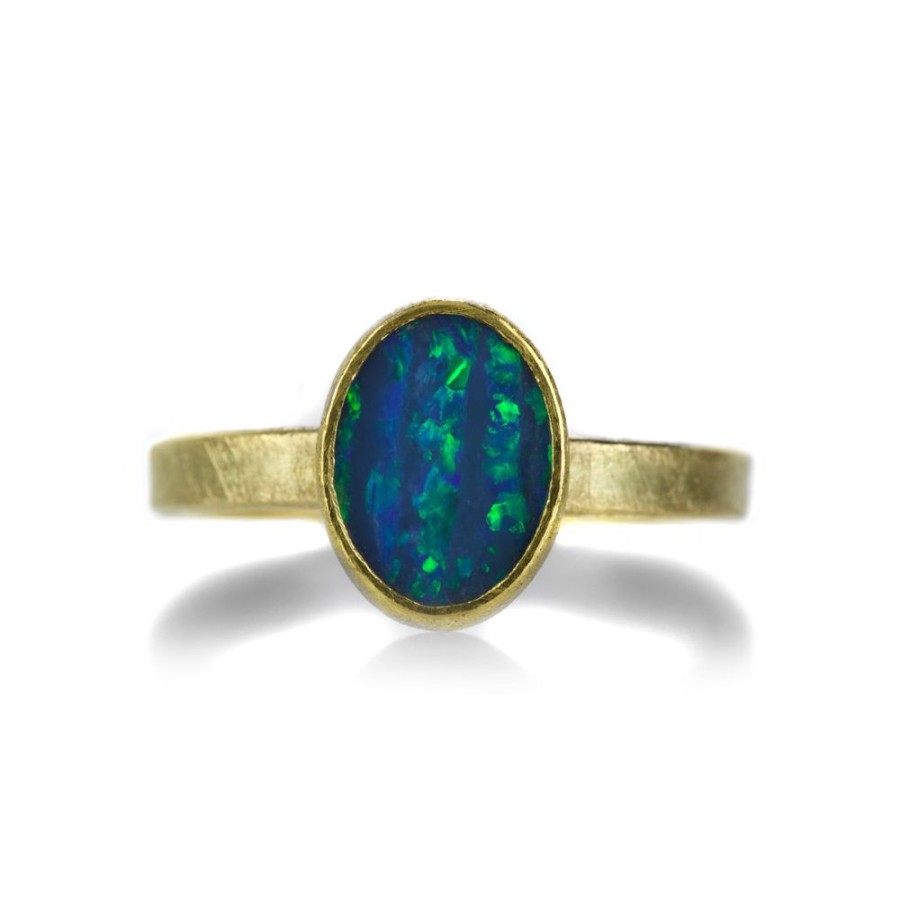 Rings Petra Class | Australian Opal Blue Doublet Ring