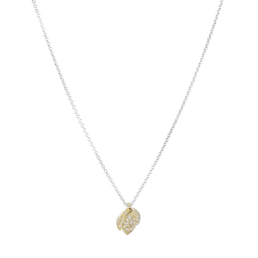 Necklaces John Iversen | Pave Diamond Triple Leaf Necklace