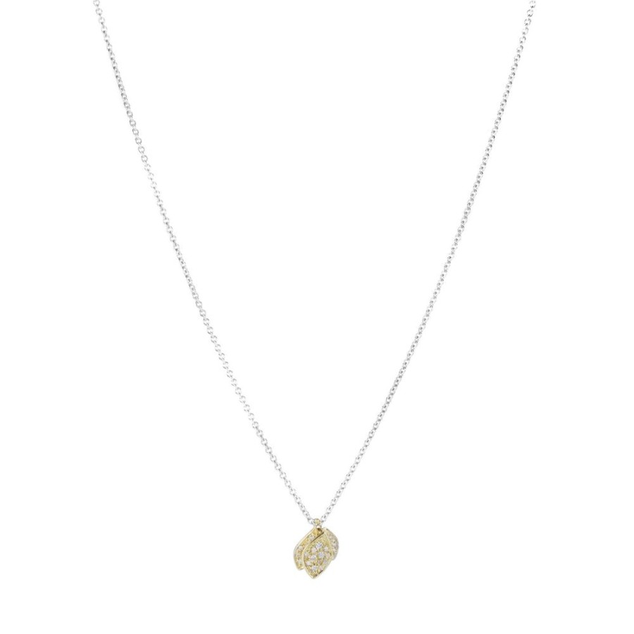 Necklaces John Iversen | Pave Diamond Triple Leaf Necklace