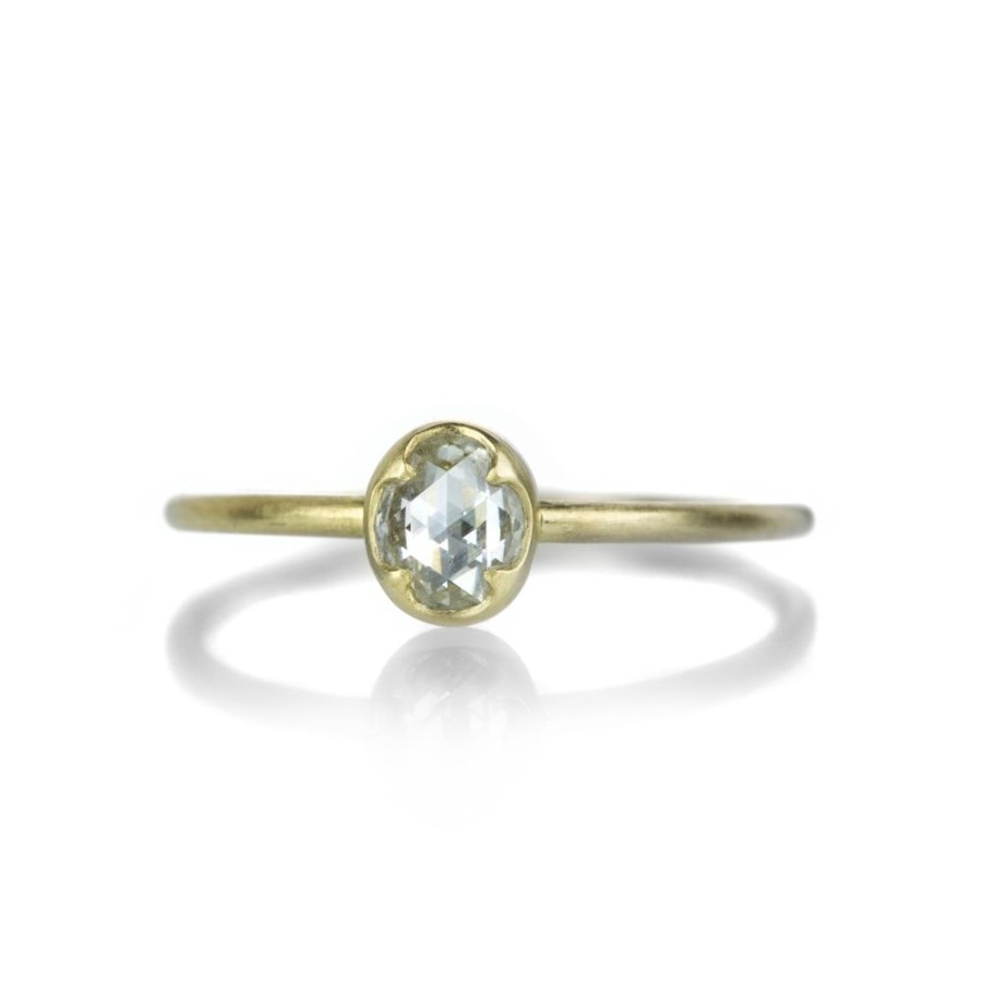 Rings Gabriella Kiss | 18K Oval White Rose Cut Diamond Ring