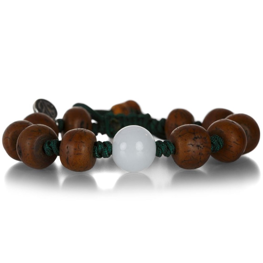 Bracelets Joseph Brooks | Tibetan Bodhi Seed Bracelet With White Jade