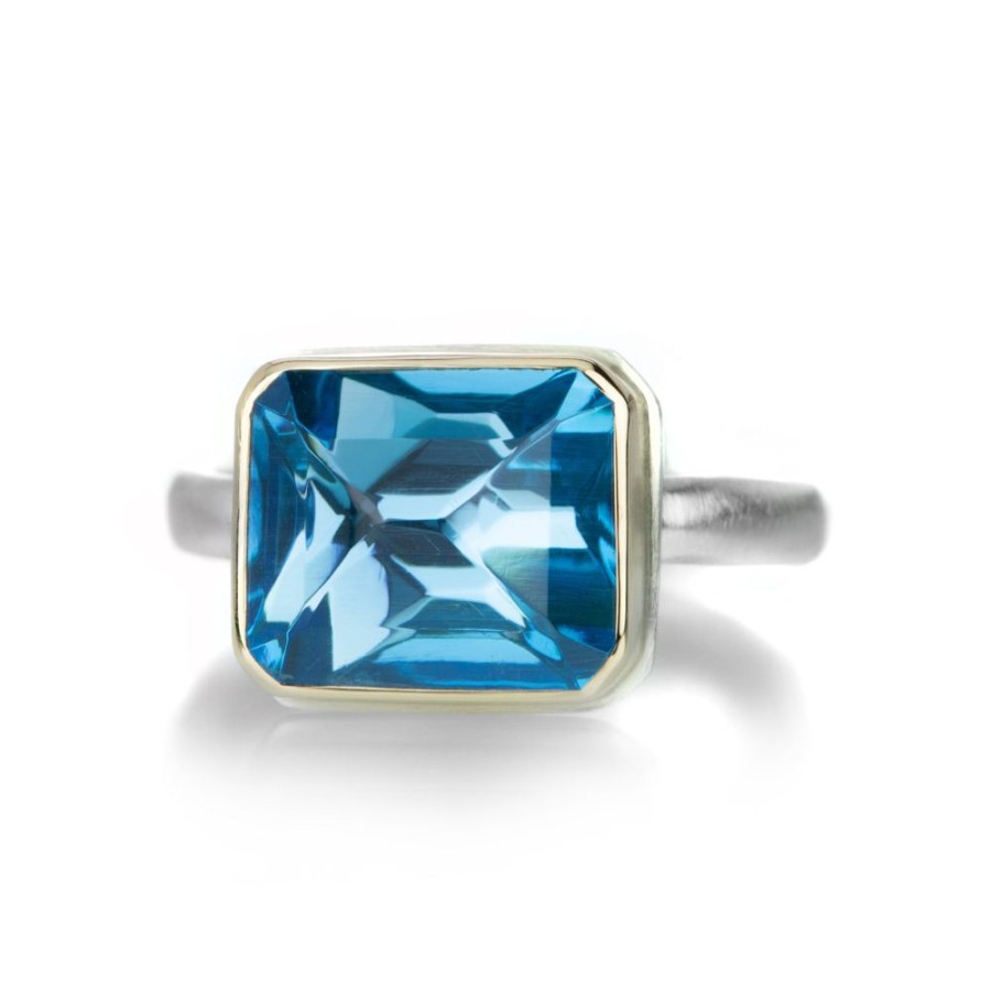 Rings Jamie Joseph | Rectangular Swiss Blue Topaz Ring