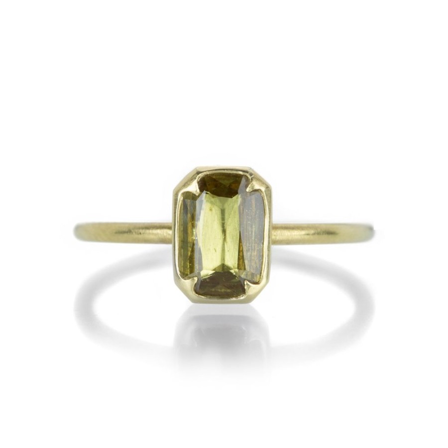 Rings Gabriella Kiss | Emerald Cut Green Sapphire Ring