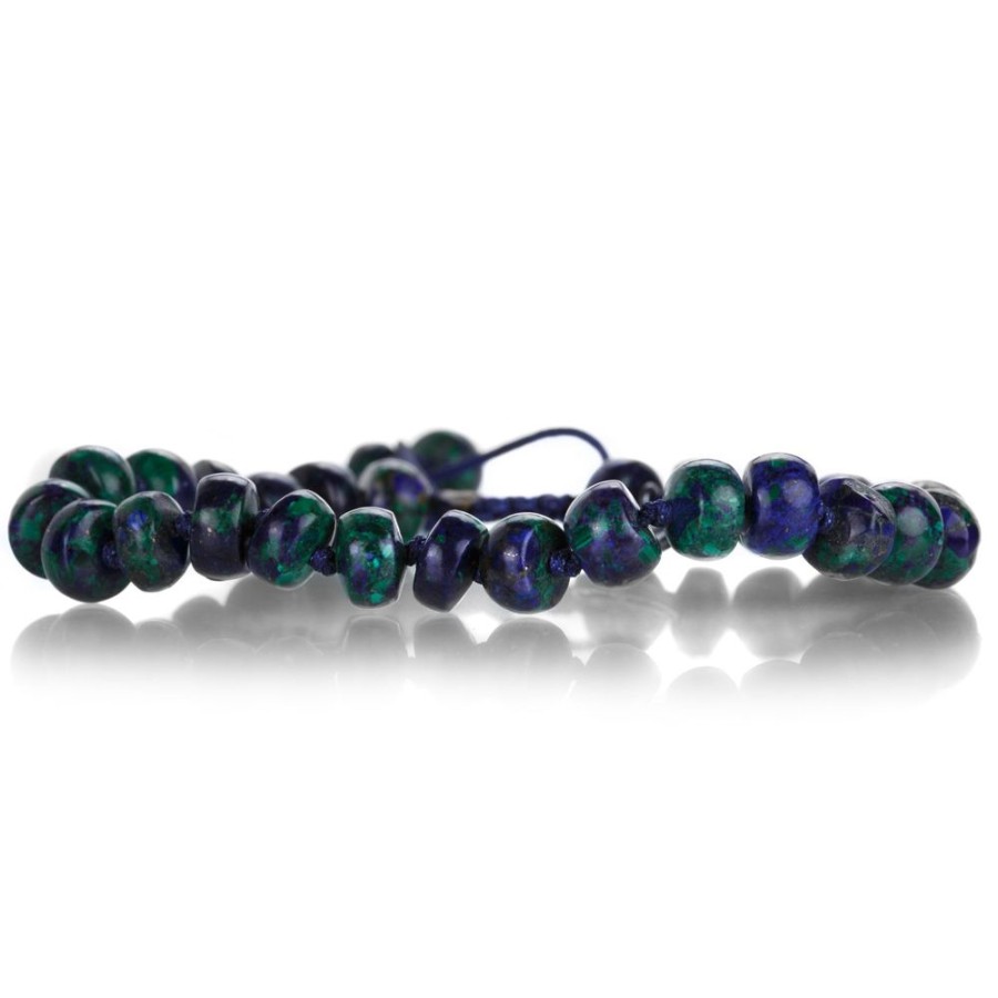 Bracelets Joseph Brooks | Azurite & Malachite Beaded Macrame Bracelet