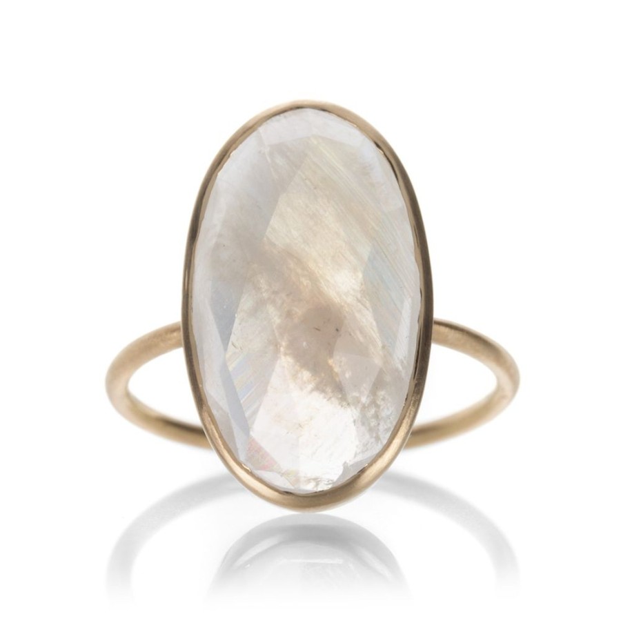 Rings Margaret Solow | Oval Faceted Moonstone Ring