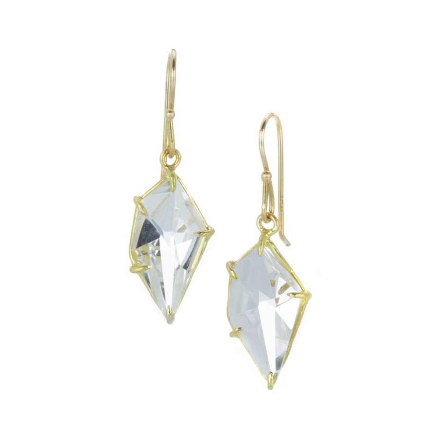 Earrings Rosanne Pugliese | Mini Geometric White Topaz Earrings