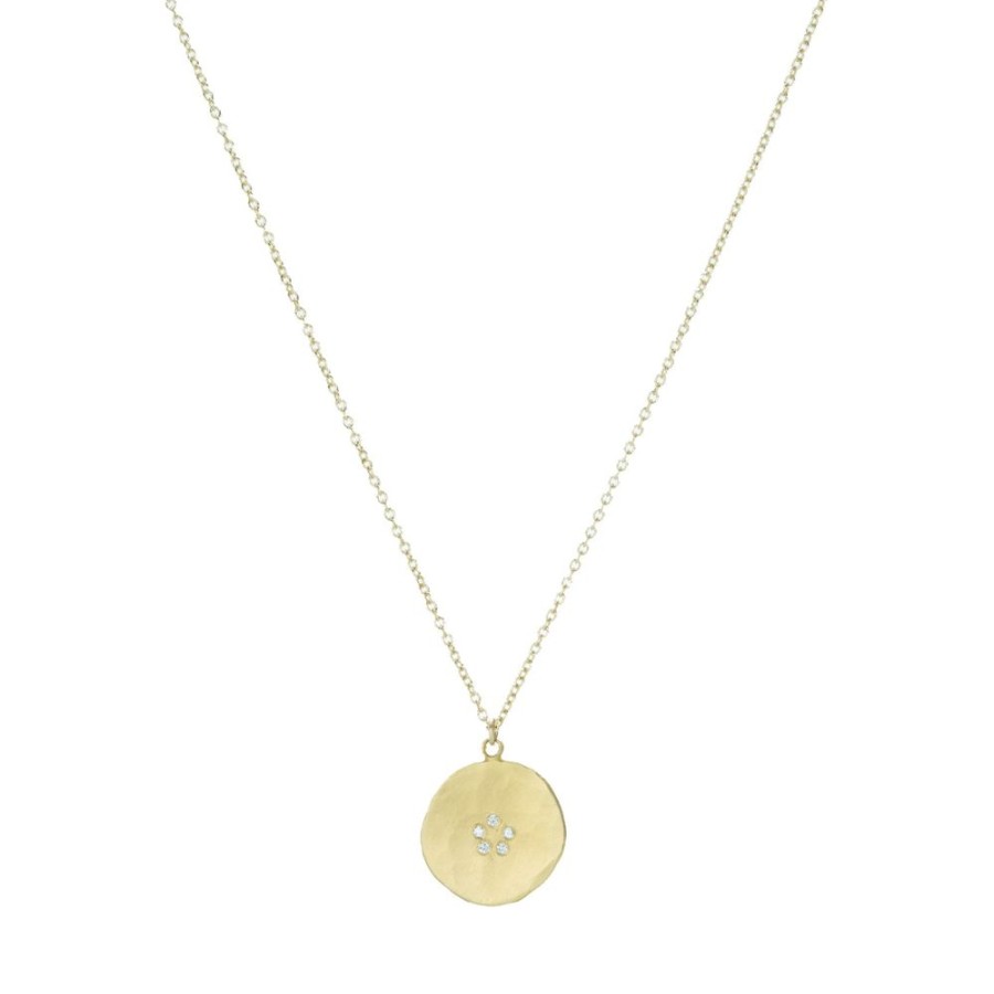 Necklaces Ananda Khalsa | Hammered Disc Pendant Necklace