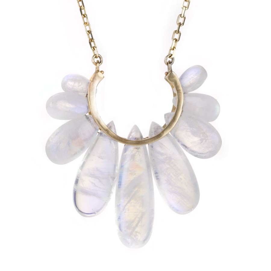 Necklaces Rachel Atherley | Large Rainbow Moonstone Peacock Necklace