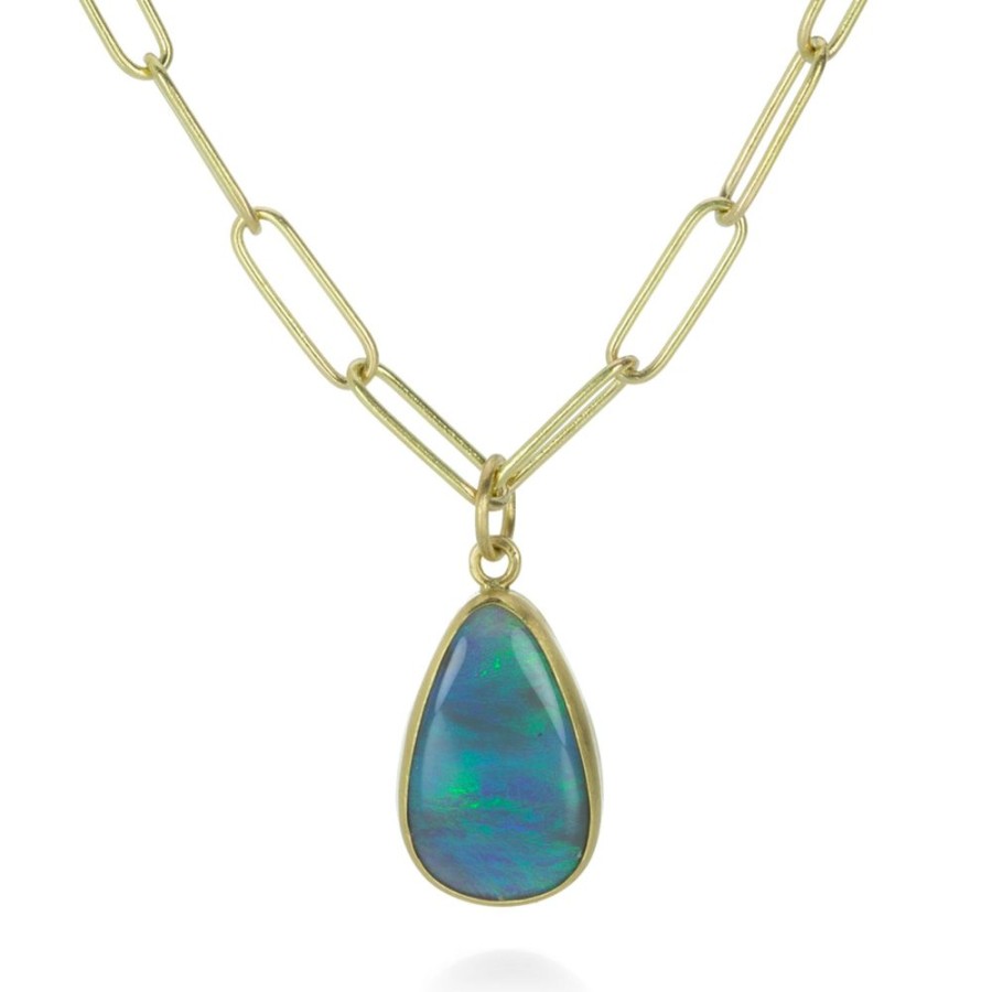 Necklaces Maria Beaulieu | Bezel Set Black Opal Pendant (Pendant Only)