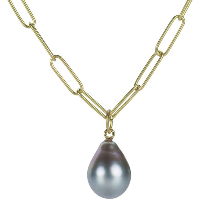 Necklaces Maria Beaulieu | Metallic Tahitian Pearl Pendant (Pendant Only)