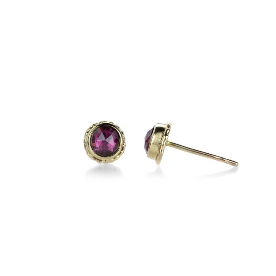 Earrings Jamie Joseph | Round Garnet Stud Earrings