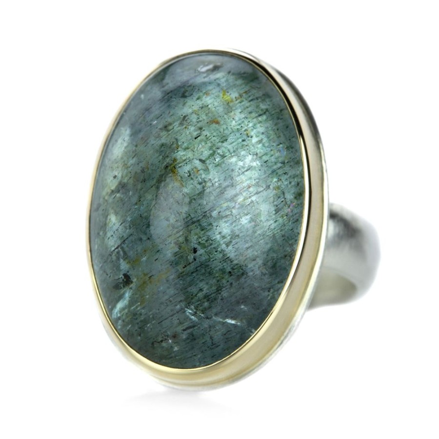 Rings Jamie Joseph | Smooth Oval Moss Aquamarine Ring