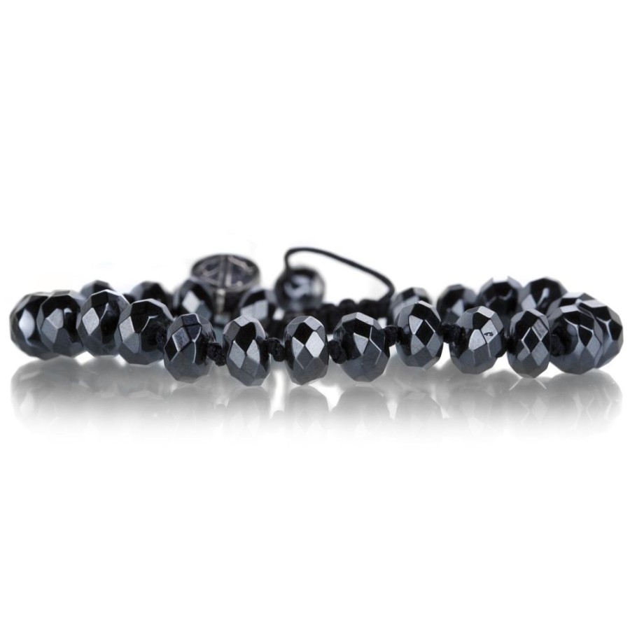 Bracelets Joseph Brooks | 8Mm Faceted Hematite Rondelle Bracelet