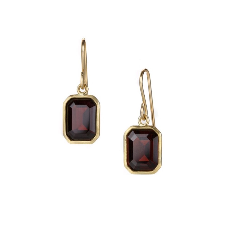 Earrings Maria Beaulieu | Emerald Cut Garnet Earrings