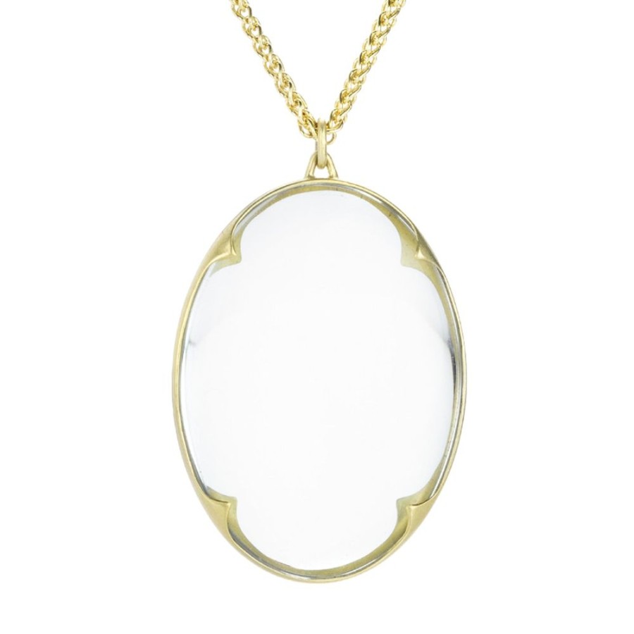 Necklaces Gabriella Kiss | Small Crystal Lens Pendant Necklace