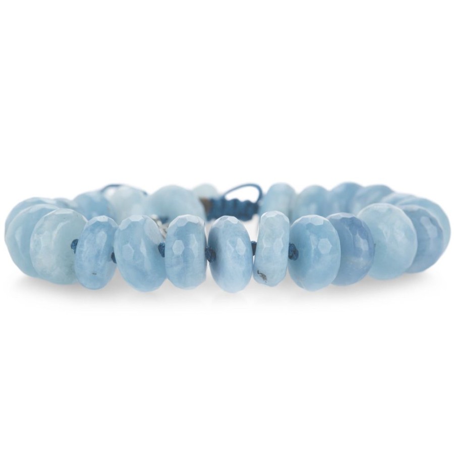 Bracelets Joseph Brooks | 12Mm Faceted Ice Blue Aquamarine Bracelet