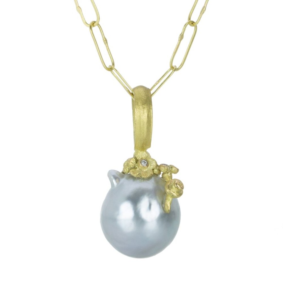 Necklaces Lene Vibe | 18K Floral South Sea Pearl Pendant (Pendant Only)