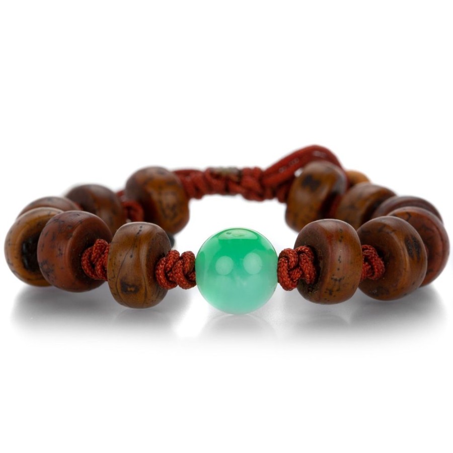 Bracelets Joseph Brooks | Bodhi Seed Bead Bracelet With Chrysoprase