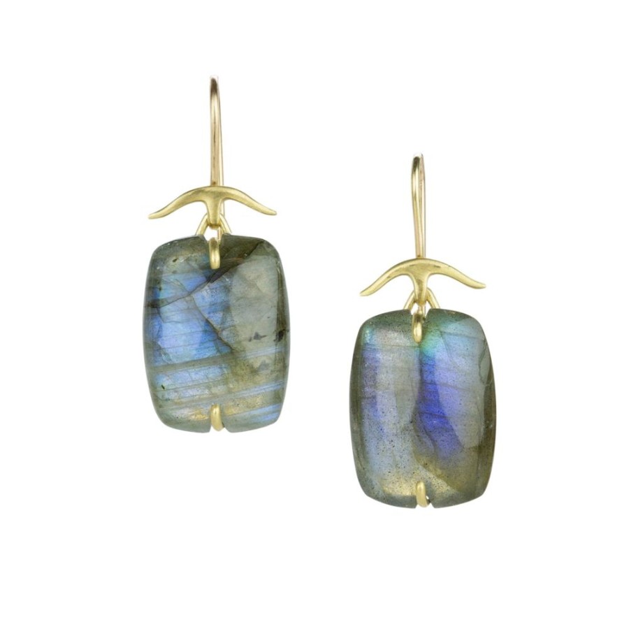 Earrings Gabriella Kiss | 18K Labradorite Pillow Earrings