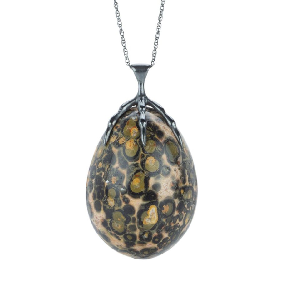 Necklaces Annette Ferdinandsen | Leopard Jasper Quail Egg Pendant Necklace