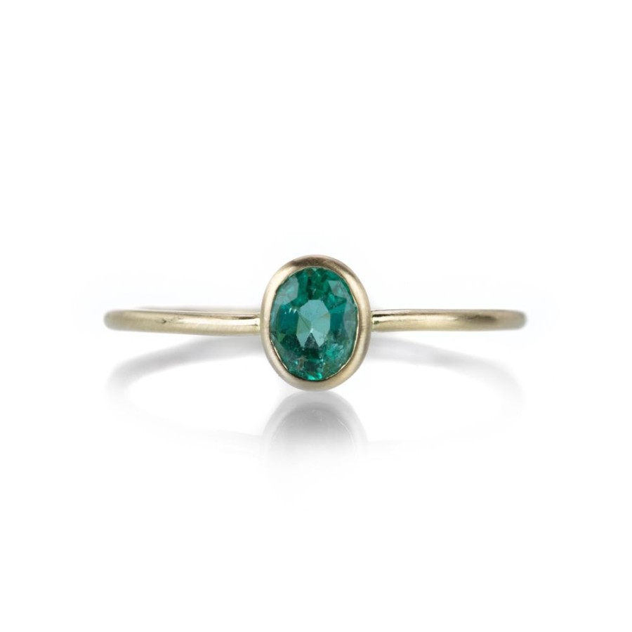 Rings Margaret Solow | Small Faceted Emerald Ring