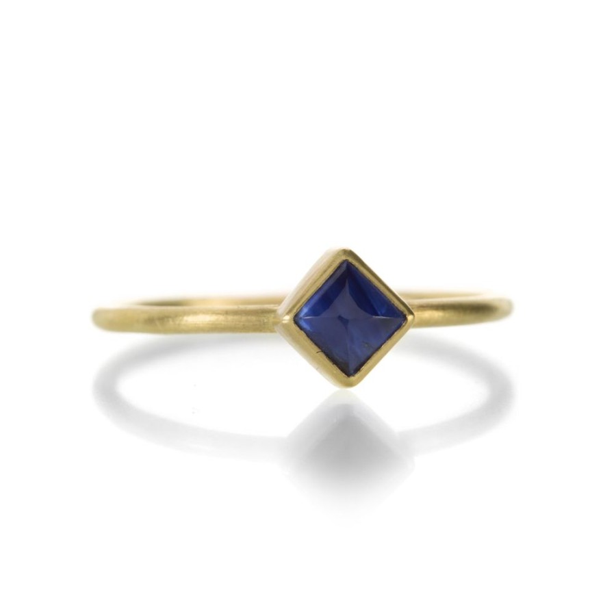 Rings Gabriella Kiss | Square Sugarloaf Blue Sapphire Ring