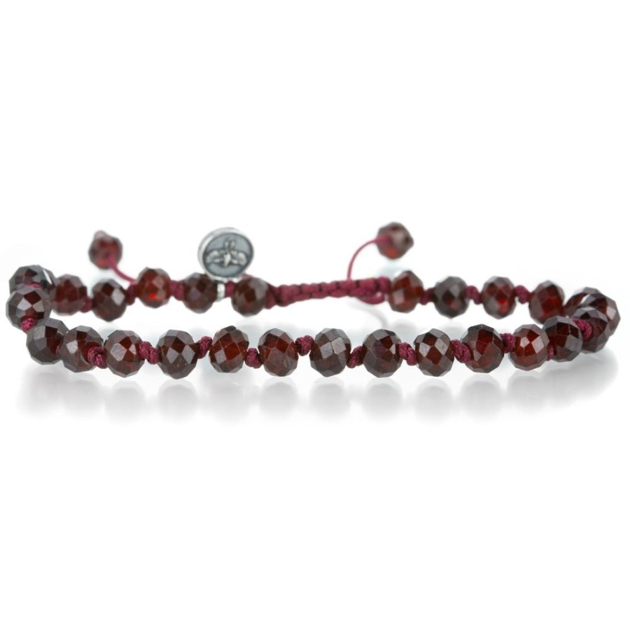 Bracelets Joseph Brooks | Faceted 6Mm Red Garnet Rondelle Bracelet