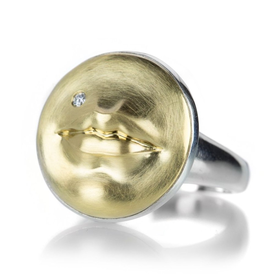 Rings Anthony Lent | Silver Gold Kiss Me Ring