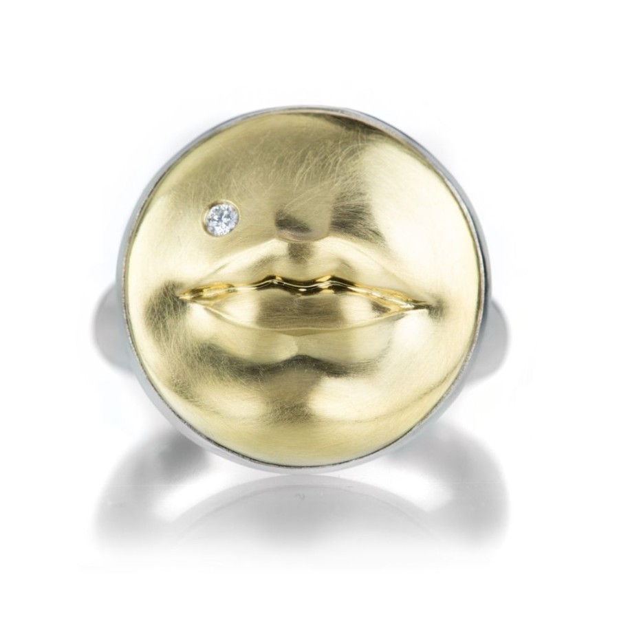 Rings Anthony Lent | Silver Gold Kiss Me Ring