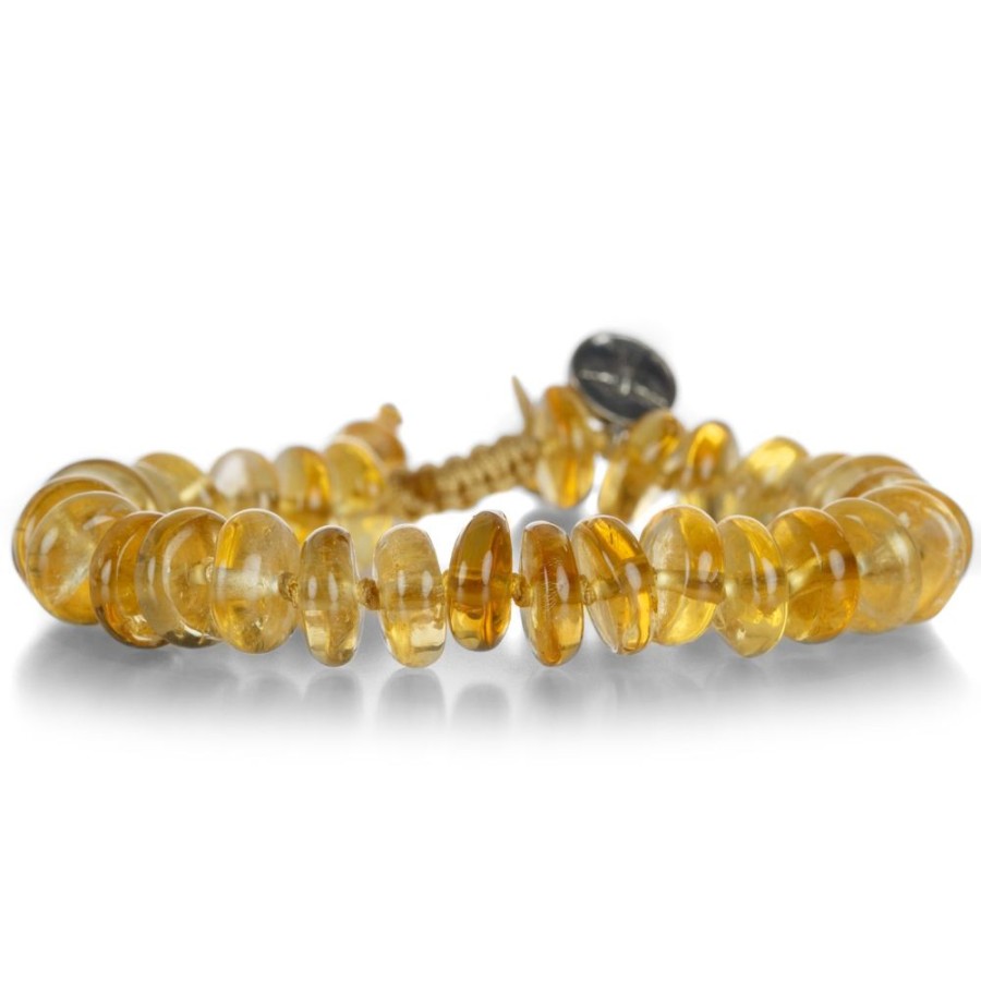 Bracelets Joseph Brooks | 10Mm Smooth Citrine Quartz Crystal Bracelet