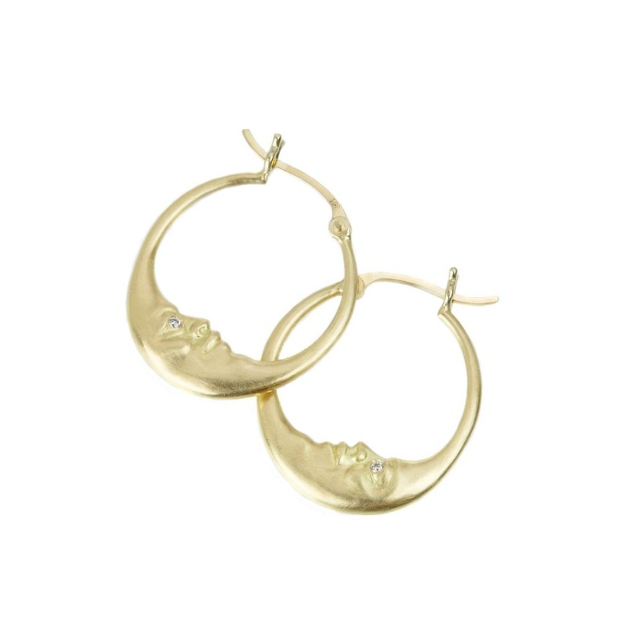 Earrings Anthony Lent | Small Crescent Moon Hoops