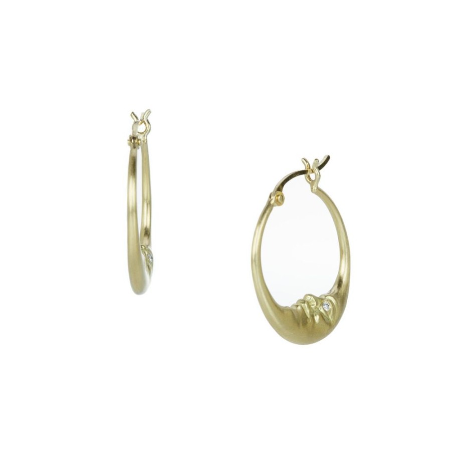 Earrings Anthony Lent | Small Crescent Moon Hoops