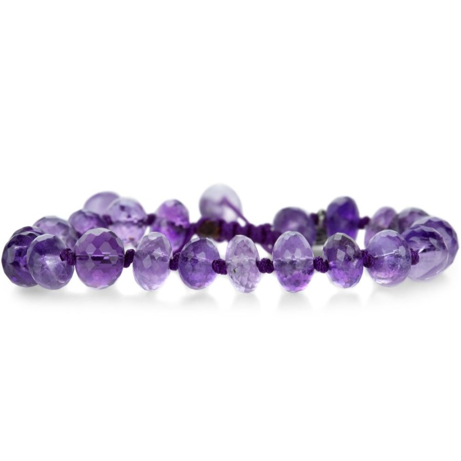 Bracelets Joseph Brooks | 8Mm Faceted Diamond Cut Amethyst Bracelet