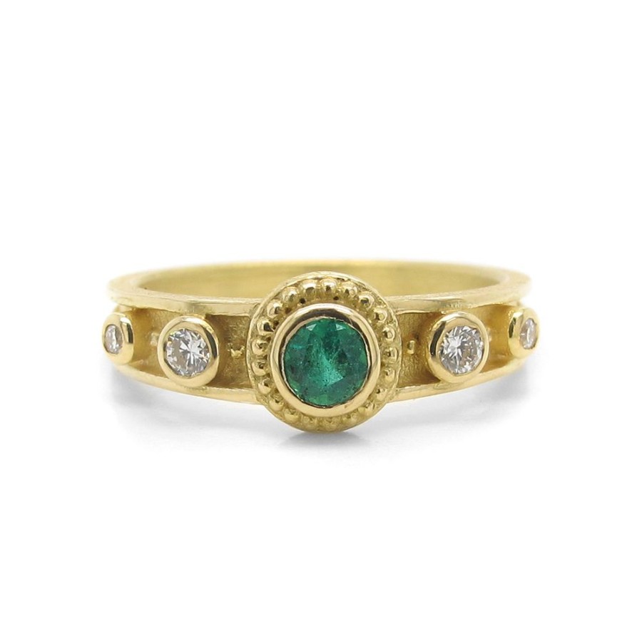 Rings Barbara Heinrich | Tapered Emerald & Diamond Ring