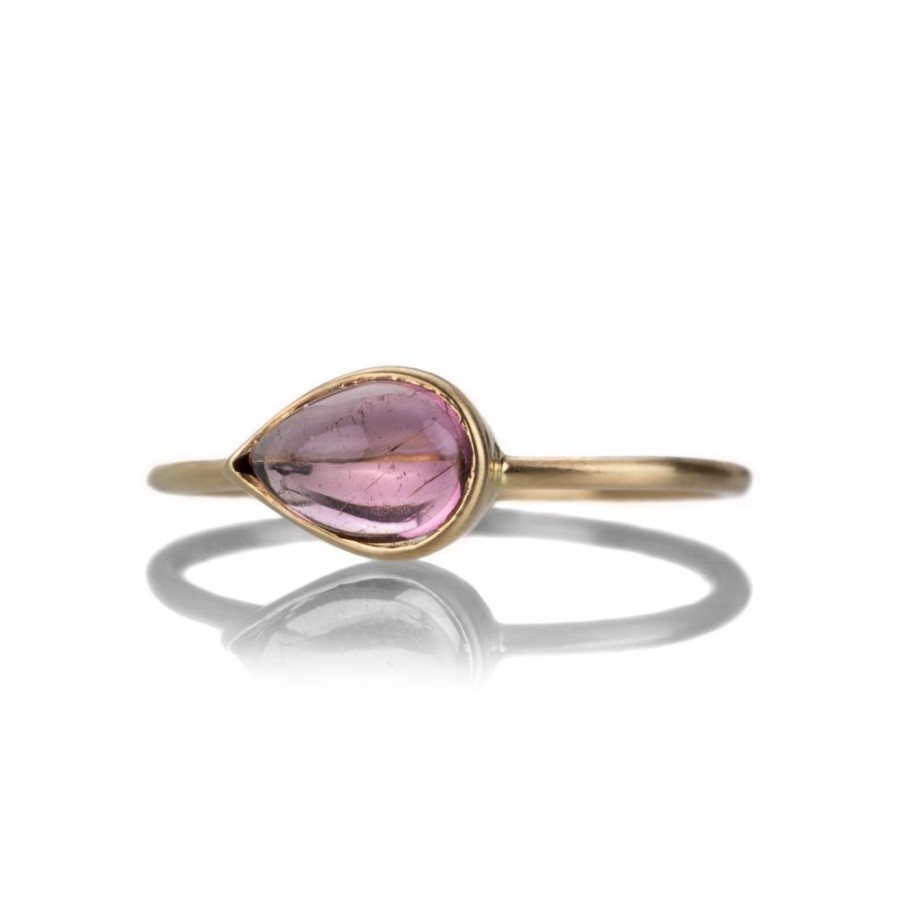 Rings Margaret Solow | Small Pear Shaped Pink Tourmaline Ring