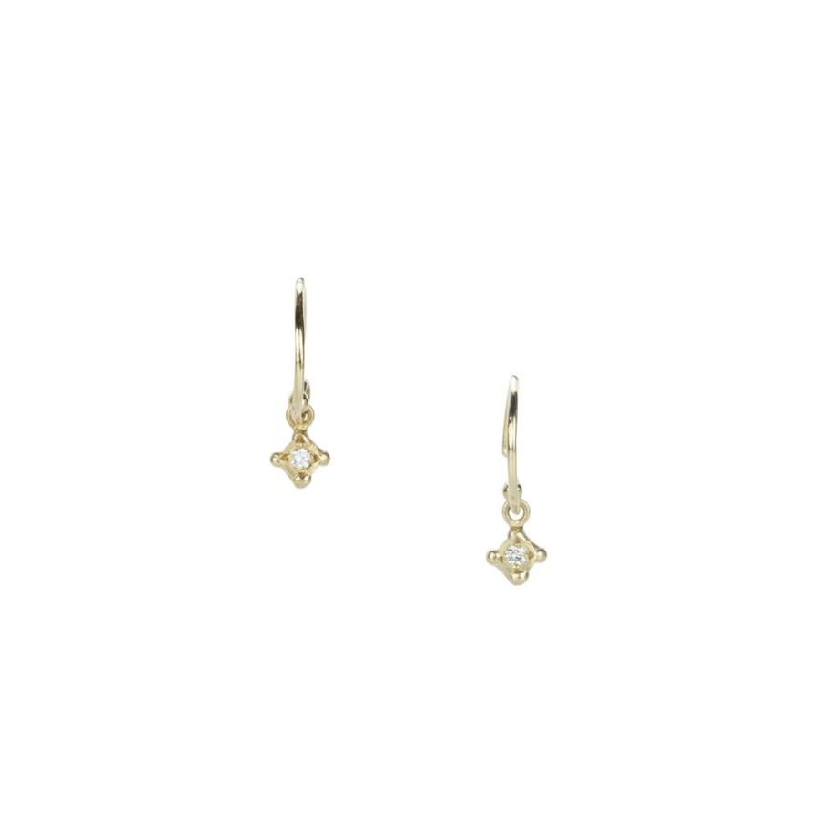 Earrings Victoria Cunningham | Tiny Diamond Bezel Drop Earrings