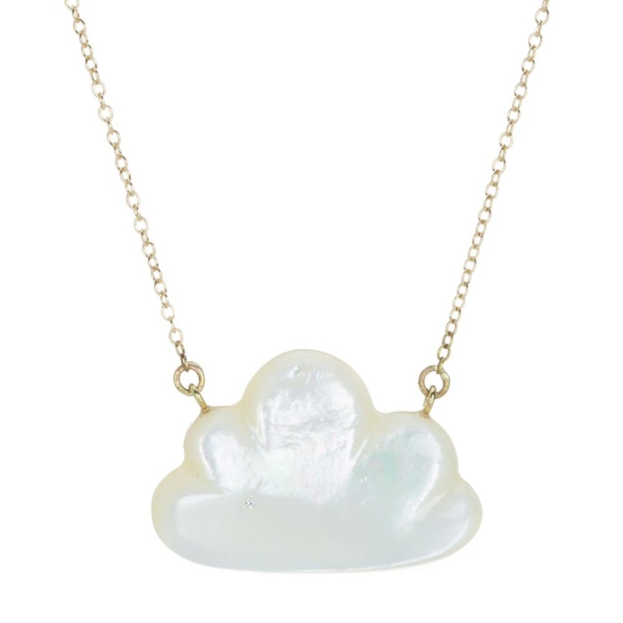 Necklaces Annette Ferdinandsen | 14K Small Mother Of Pearl Cloud Pendant Necklace