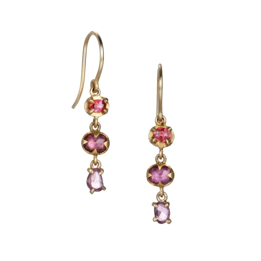 Earrings Annie Fensterstock | Triple Sapphire Drop Earrings