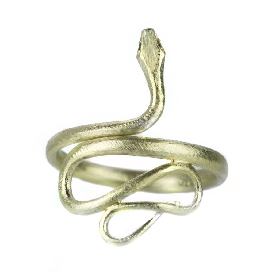 Rings Gabriella Kiss | Large Snake Ring In 14K Green Gold