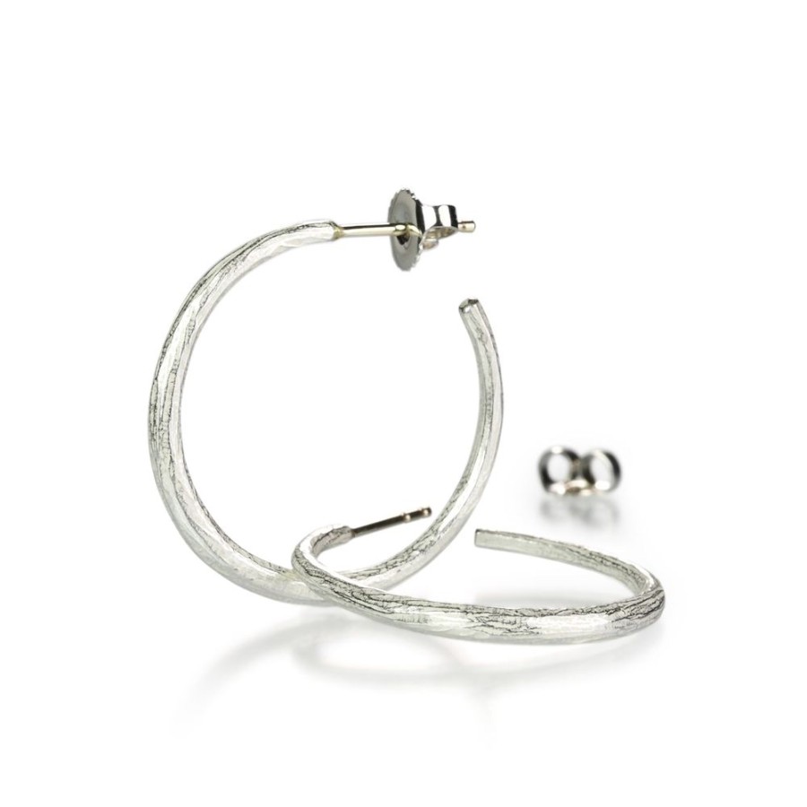 Earrings John Iversen | Sterling Silver Medium Hoop Earrings