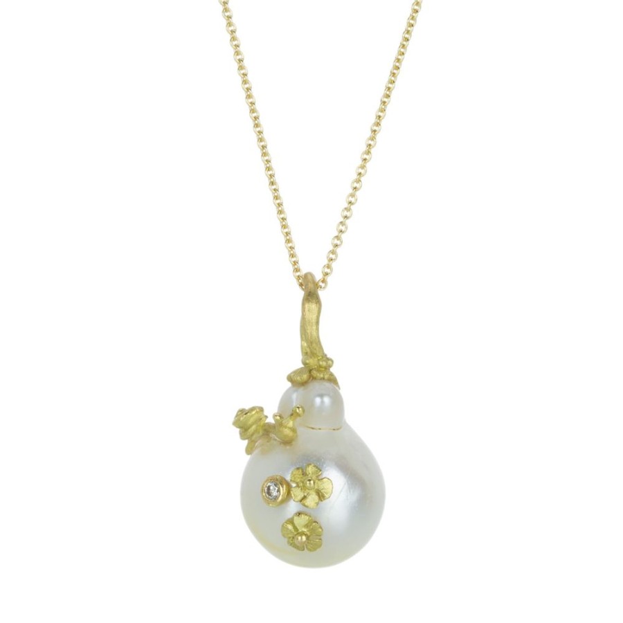 Necklaces Lene Vibe | Floral South Sea Pearl Pendant (Pendant Only)