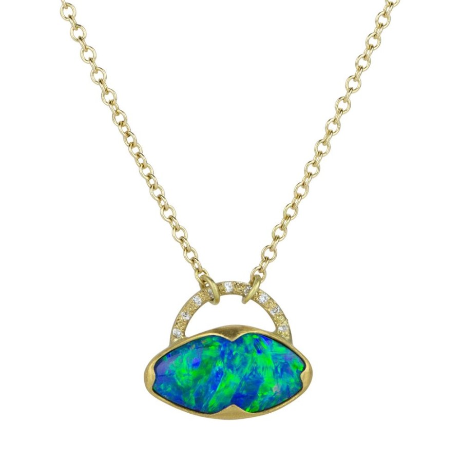 Necklaces Annie Fensterstock | 18K Opal Purse Necklace