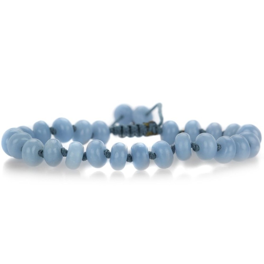 Bracelets Joseph Brooks | 8Mm Smooth Angelite Macrame Bracelet