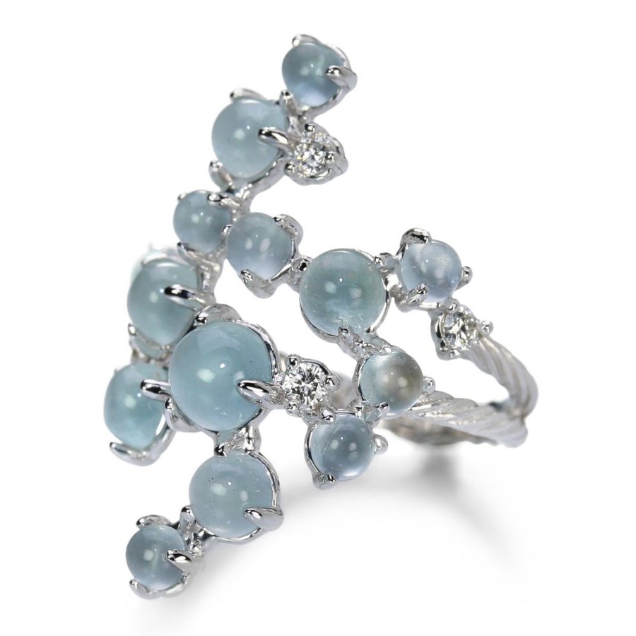 Rings Paul Morelli | Aquamarine & Diamond Bubble Ring