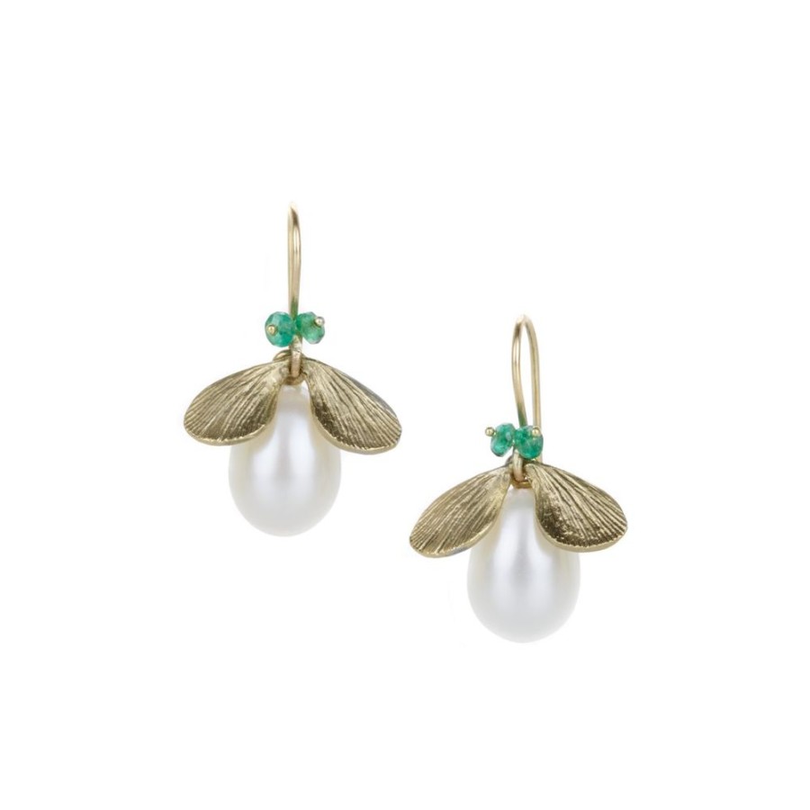 Earrings Annette Ferdinandsen | 14K Pearl Jeweled Bug Earrings