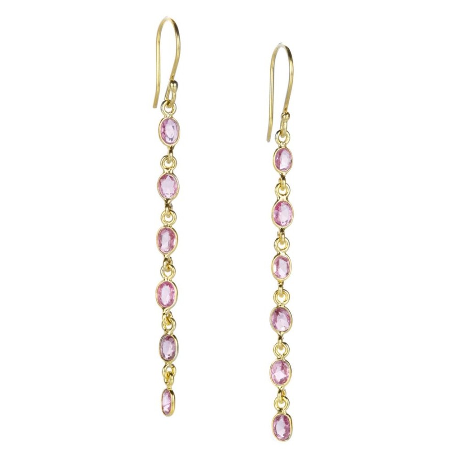 Earrings Margaret Solow | Long Pink Sapphire Earrings