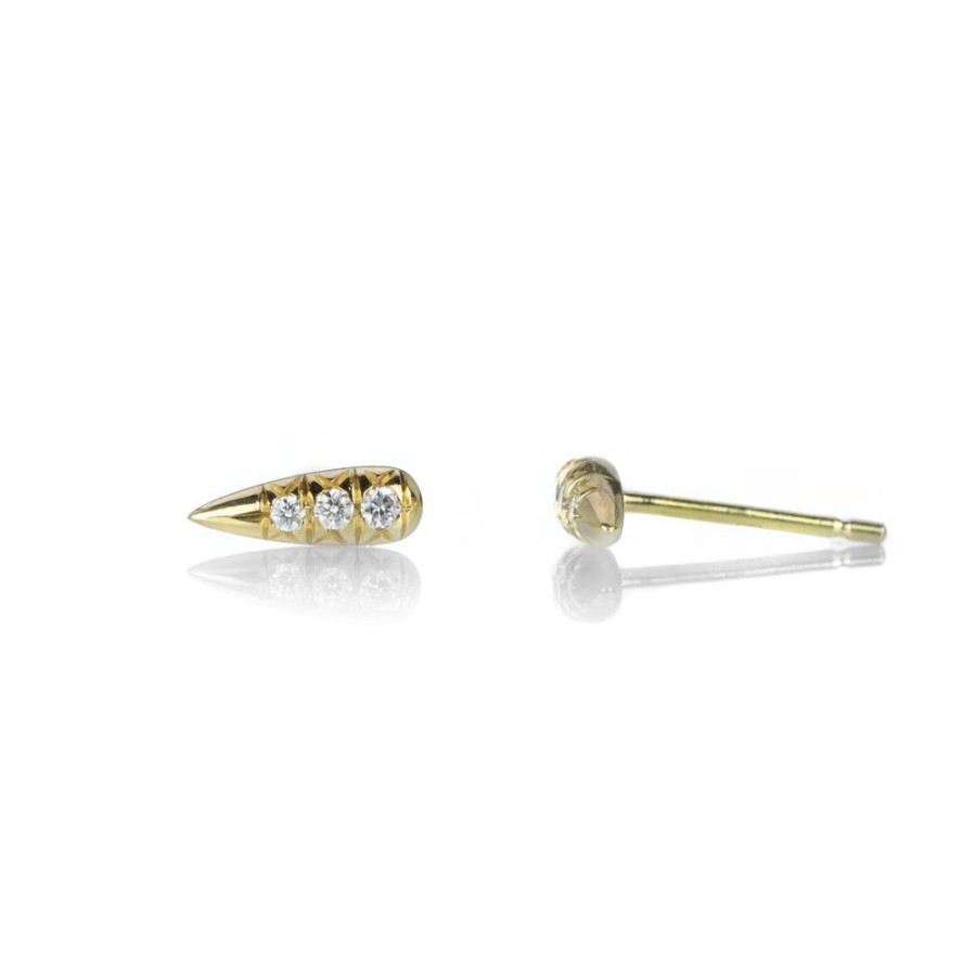 Earrings Diana Mitchell | Pave Diamond Long Rain Drop Studs