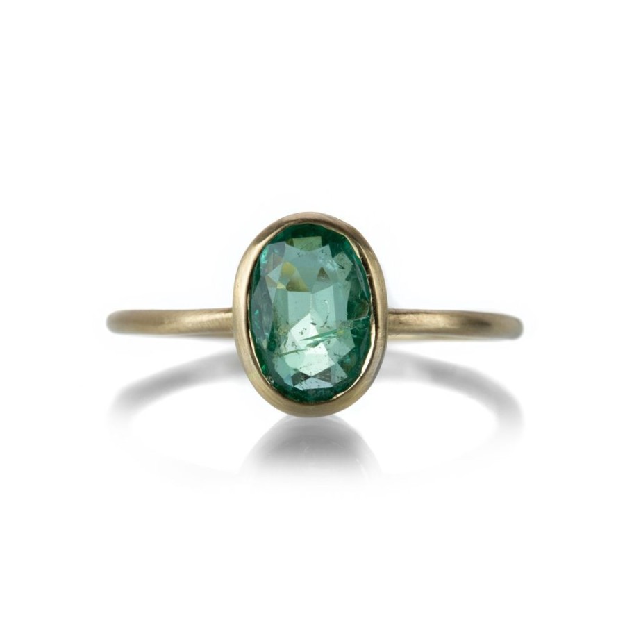 Rings Margaret Solow | Faceted Pale Emerald Ring