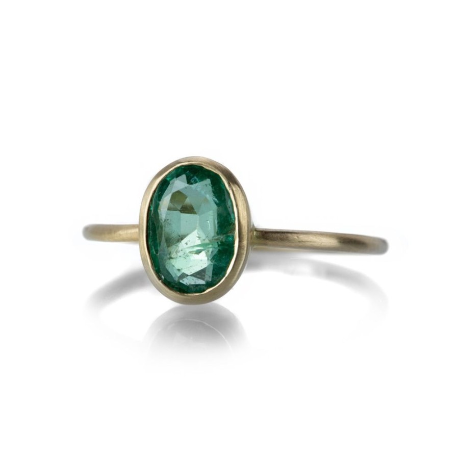 Rings Margaret Solow | Faceted Pale Emerald Ring