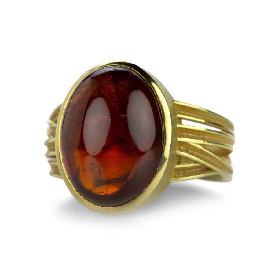 Rings Barbara Heinrich | Oval Spessartite Garnet Four Ribbon Ring